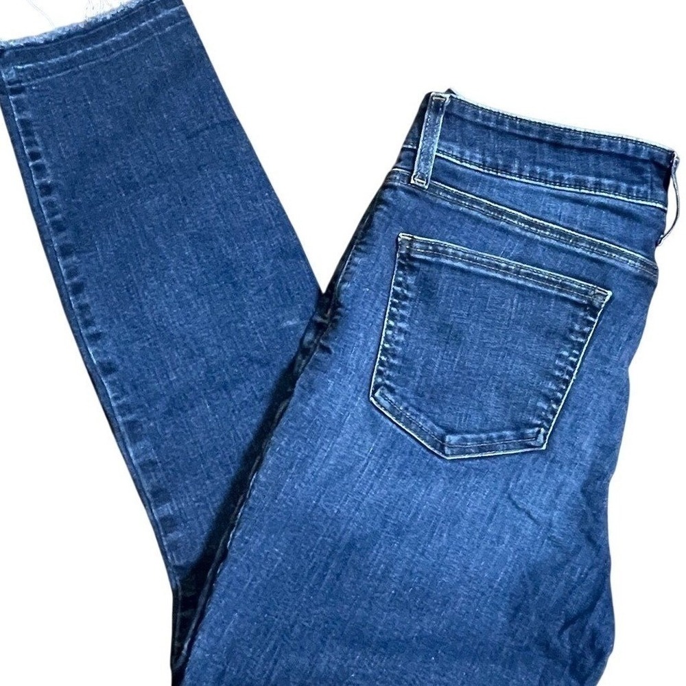 NYDJ Alina Ankle Jeans Womens 8 Medium Wash Raw Hem Lift Tuck Slim Denim